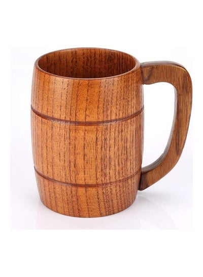 Buy Handmade Natural Wood Coffee Mug Brown in Saudi Arabia