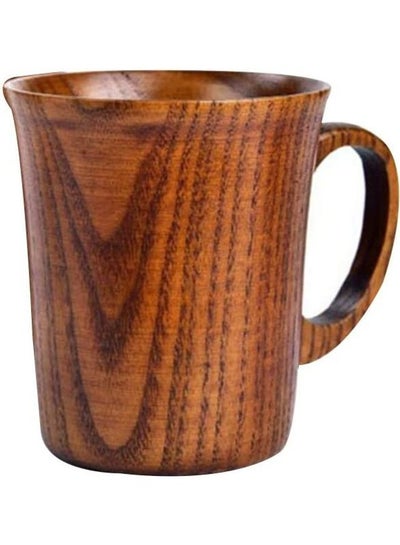 Buy Wooden Coffee Mug with Handle Brown in Saudi Arabia