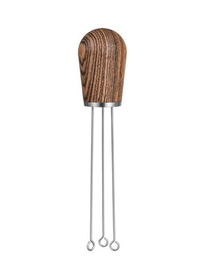 Buy Needle Coffee Tamper with Wood Handle Silver/Brown in Saudi Arabia