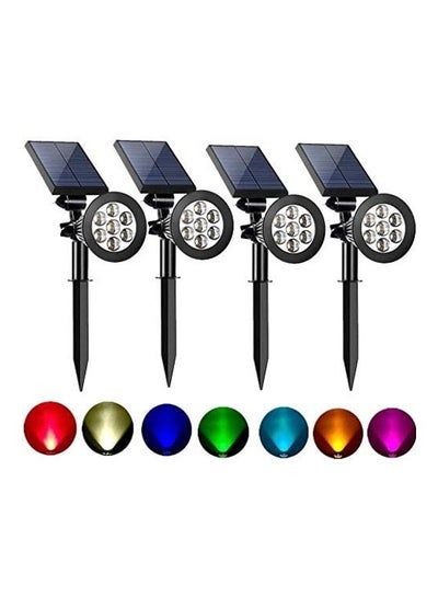 Buy Pack of 4 Waterproof Outdoor Solar Spot Light Multicolour in UAE