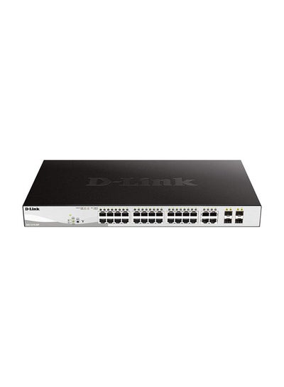 Buy 24 Port Gigabit ( 24 POE - 185 watts )  & 4 Gigabit SFP Ports Smart Switch Black in UAE