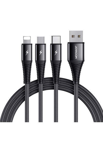 Buy Fast Charging Braided 3 In 1 USB Cable Black in Egypt