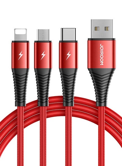 Buy Fast Charging Braided 3 In 1 USB Cable Red in Egypt