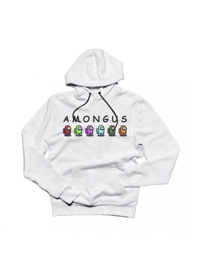 Buy Among Us Game Graphic Detail Hoodie White in UAE