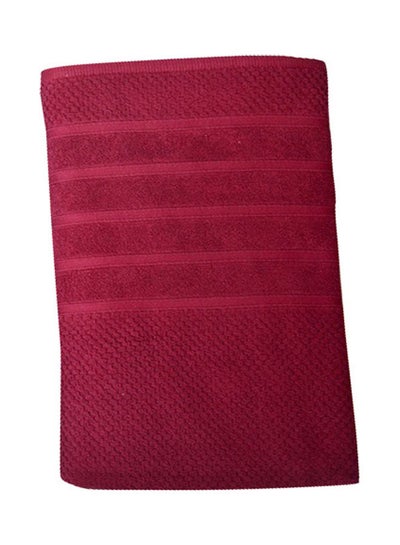 Buy Textured Cotton Bath Sheet Red 80x160cm in Egypt