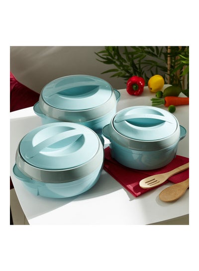 Buy 3-Piece Solar Deluxe Casserole Set Blue/Grey 3.5Liters in Saudi Arabia