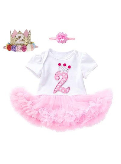 Buy 4-Piece Second Birthday Princess Party Dress Set Multicolour in UAE