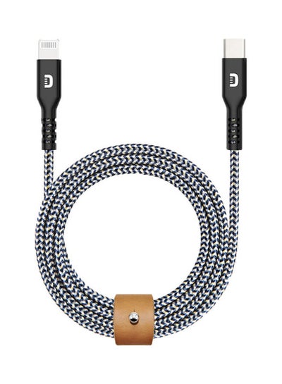 اشتري Supercord Charge/Sync USB Cable Lightning To Type-C Black/White في السعودية