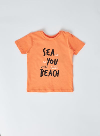 Buy Baby Slogan T-Shirt Melon in Saudi Arabia