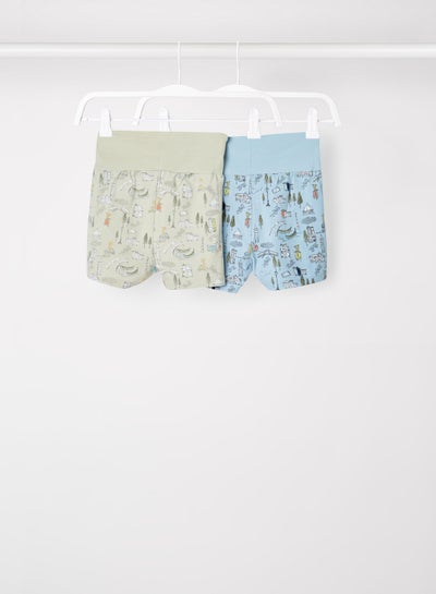 Buy Baby All-Over Print Shorts (Pack of 2) Cashmere Blue in Egypt