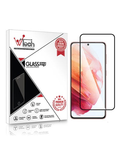 Buy Tempered Glass Screen Protector For Samsung Galaxy S21 Clear/Black in Saudi Arabia