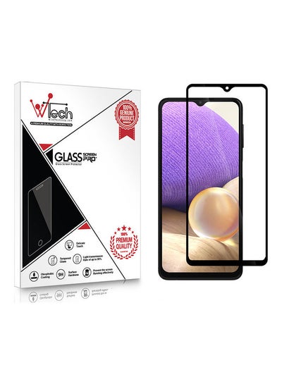 Buy Tempered Glass Screen Protector For Samsung Galaxy A32 Black/Clear in Saudi Arabia