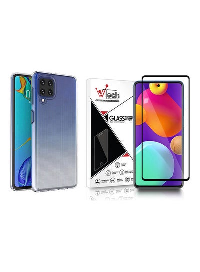 Buy Tempered Glass Screen Protector And TPU Case Cover Set For Samsung Galaxy M62 Black/Clear in UAE