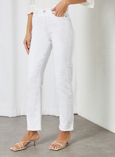 Buy High-Waist Straight Jeans Bright White in Egypt