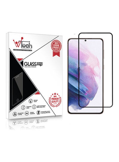Buy Tempered Glass Screen Protector For Samsung Galaxy S21+ Clear/Black in UAE