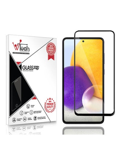 Buy Tempered Glass Screen Protector For Samsung Galaxy A72 Black/Clear in Saudi Arabia