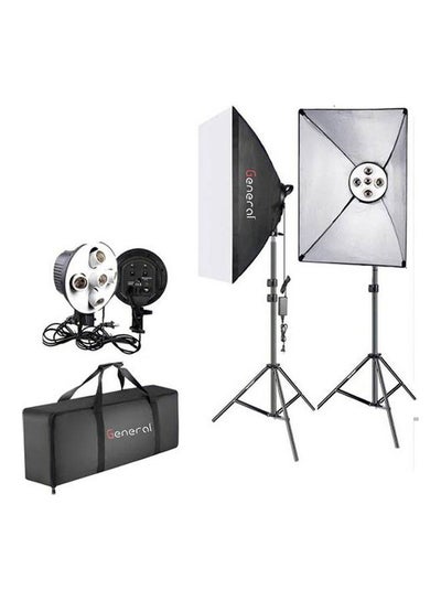 Buy General Rectangular photographic softbox lighting set includes a 50 x 70 cm softbox and a 5-round stand, photography light stand + bag 50x70cm Black in Egypt