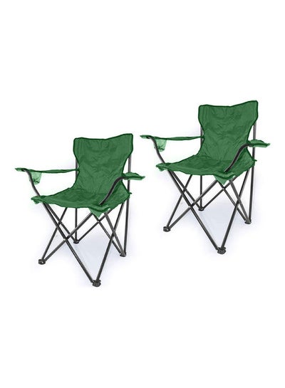 اشتري 2-Piece Foldable Camping Chair Set with Bag 90 x 50cm في السعودية