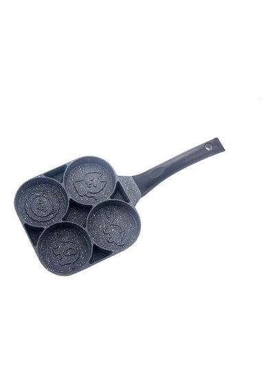 اشتري 4-Hole Pancake Egg Frying Maker Non-stick Pan with Handle Black 39.5cm في مصر
