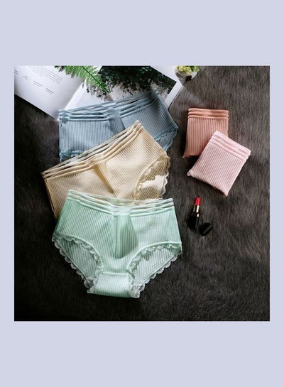 Buy 5-Piece Lace Design Brief Set Multicolour in UAE