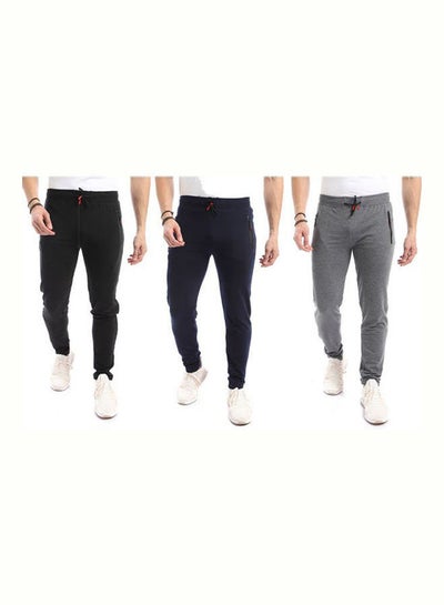 اشتري Pack Of 3 Plain Basic Sweatpants Multicolour في مصر