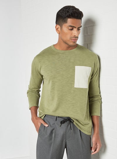 Buy Long Sleeve Casual T-Shirt Green in Egypt