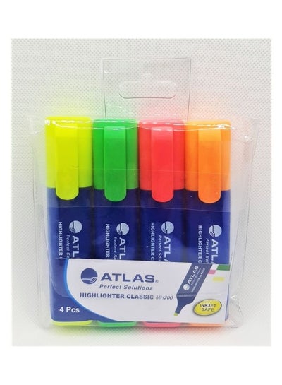 Buy Atlas Highlighter 4 Color Set Multicolour in UAE