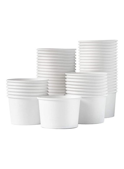 Buy 50-Piece Ice Cream Cups White 16OZ in UAE