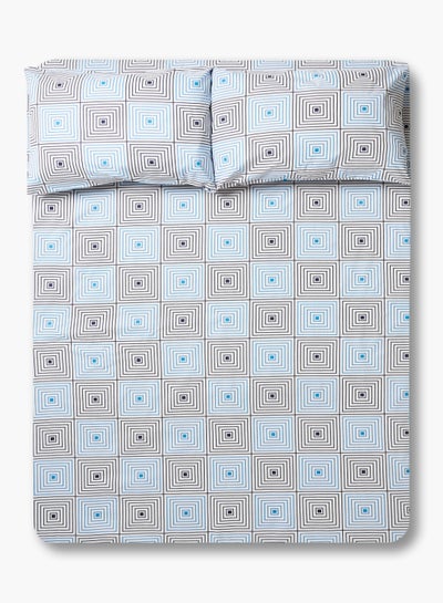 Buy Platinum Double-Bed Printed Bedsheet Set Cotton Blend Multicolour 229X254cm in UAE