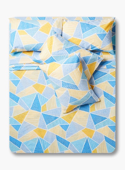Buy Platinum Six Pieces Double-Bed Printed Bedsheet Set Cotton Blend Multicolour 229X254cm in UAE
