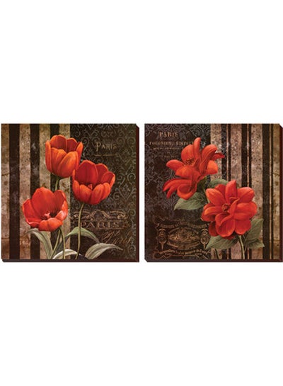 Buy Floral Wall Art Multicolour 23x23cm in Egypt