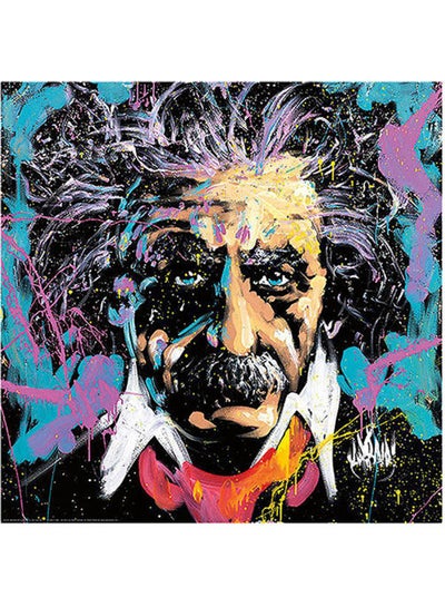 Buy Einstein Wall Art Blue/White 23x23cm in Egypt