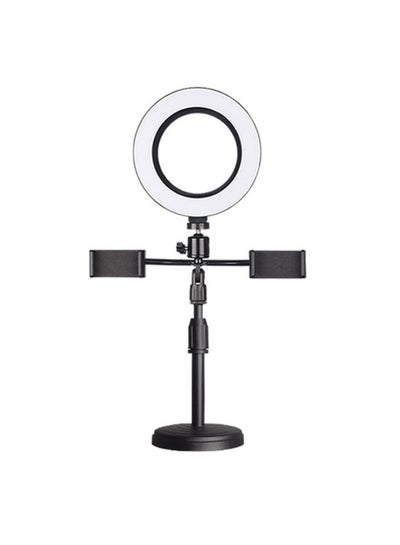 Buy Cell Phone Stand with Ring Light and Dual Holders for Makeup Live Video Streaming Online Learning Meeting Multicolour in Egypt