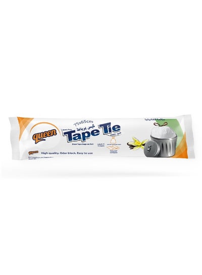Buy 15-Piece Tape Tie Scented Plastic Trash Bag White 65x75cm in Egypt