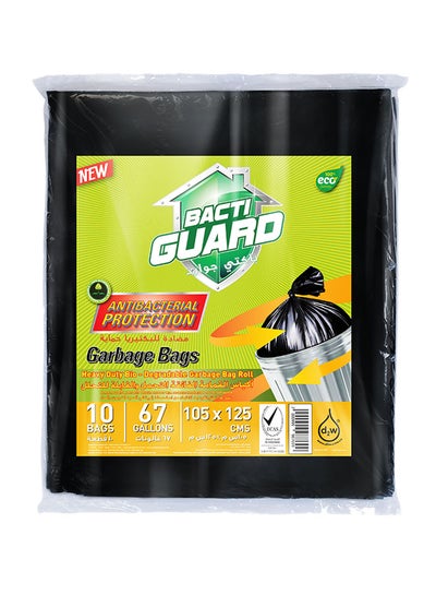 Buy 10-Piece Garbage Bags Black 105x125cm in UAE