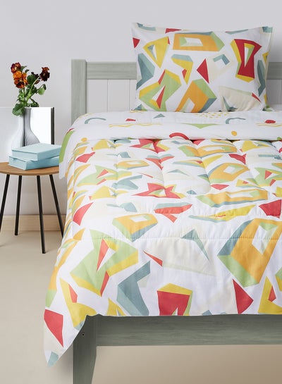 Buy Comforter Set By Bebi Bed Linen With Pillow Cover 50X75 Cm, Comforter 160X220 Cm - For Queen Size Mattress - Multicolour 1 100% Cotton Sleep Well Cotton Multicolour 1 in UAE