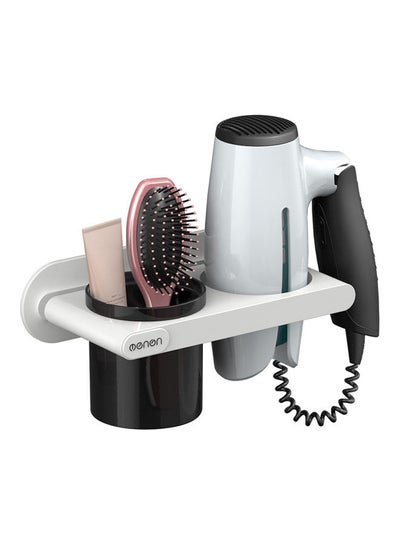 Buy Wall Mounted Hair Dryer Hanging Rack White 22.00x10.00x14.00cm in Saudi Arabia