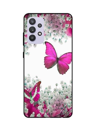 اشتري Butterfly And  Flowers Protective Back Cover For Samsung Galaxy A32 5G Multicolour في السعودية