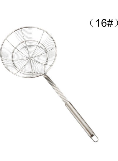 Buy Stainless Steel Colander Oil Filter Fried Food Grid Strainer Silver in Saudi Arabia