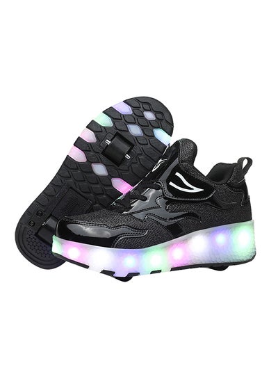 Buy LED Flash Light Fashion Shiny Sneaker Skate Shoes With Wheels And Lightning Sole in UAE