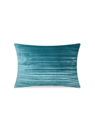 Buy Classic Nordic Decorative Pleated Cushion Cover Blue 30x50cm in UAE