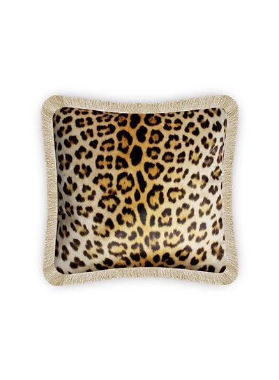 Buy Exotic Animal Skin Decorative Velvet Cushion Cover Multicolour 45x45cm in UAE