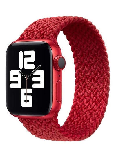 اشتري Nylon Braided Solo Loop Replacement Band For Apple Watch Series 6/SE/5/4/3/2/1 42-44mm Medium أحمر في الامارات