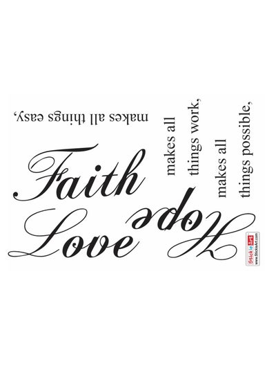 Buy Quote: "Faith Makes All Things..." Wall Stickers Home Decoration Diy Removable Wall Decals For Living Room Bedroom Large  Sta-436 Black 60x90cm in UAE