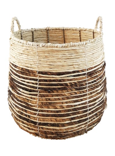 اشتري Eco-Friendly Handmade Corn Hulls Laundry Basket White/Dyeing 24 x 30سم في الامارات