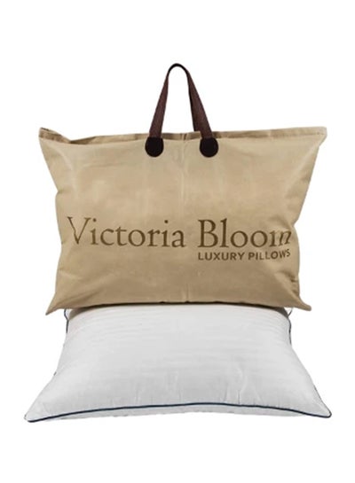 Buy Victoria Bloom Premium Pillows  250TC Cotton wood White 70 x 30 x 48cm in UAE