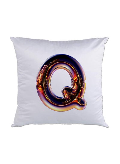 Buy Night Chrome Letter Q Printed Cushion polyester Multicolour 40 x 40cm in UAE