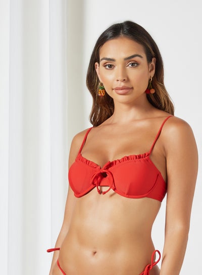Buy Ruffled Half Cup Bikini Top Flame Scarlet in Saudi Arabia