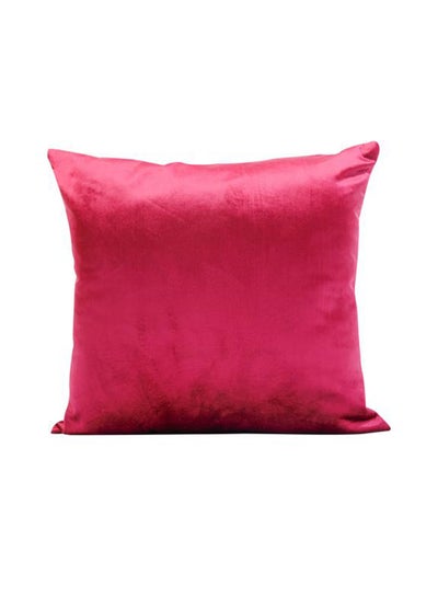 Buy Plain Decorative Cushion Cover Velvet Red in UAE