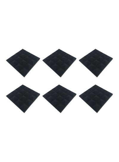 Buy 6-Piece Pyramid Soundproof Studio Acoustic Panel Tile Black in Saudi Arabia